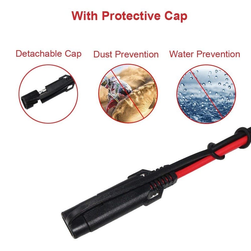 SPARKING 1.5FT 12V Battery Alligator Clip to SAE 2Pin Quick Disconnect Cable SAE to Battery Clamp Cable 7.5A Fuse(1 PACK) - Image 5